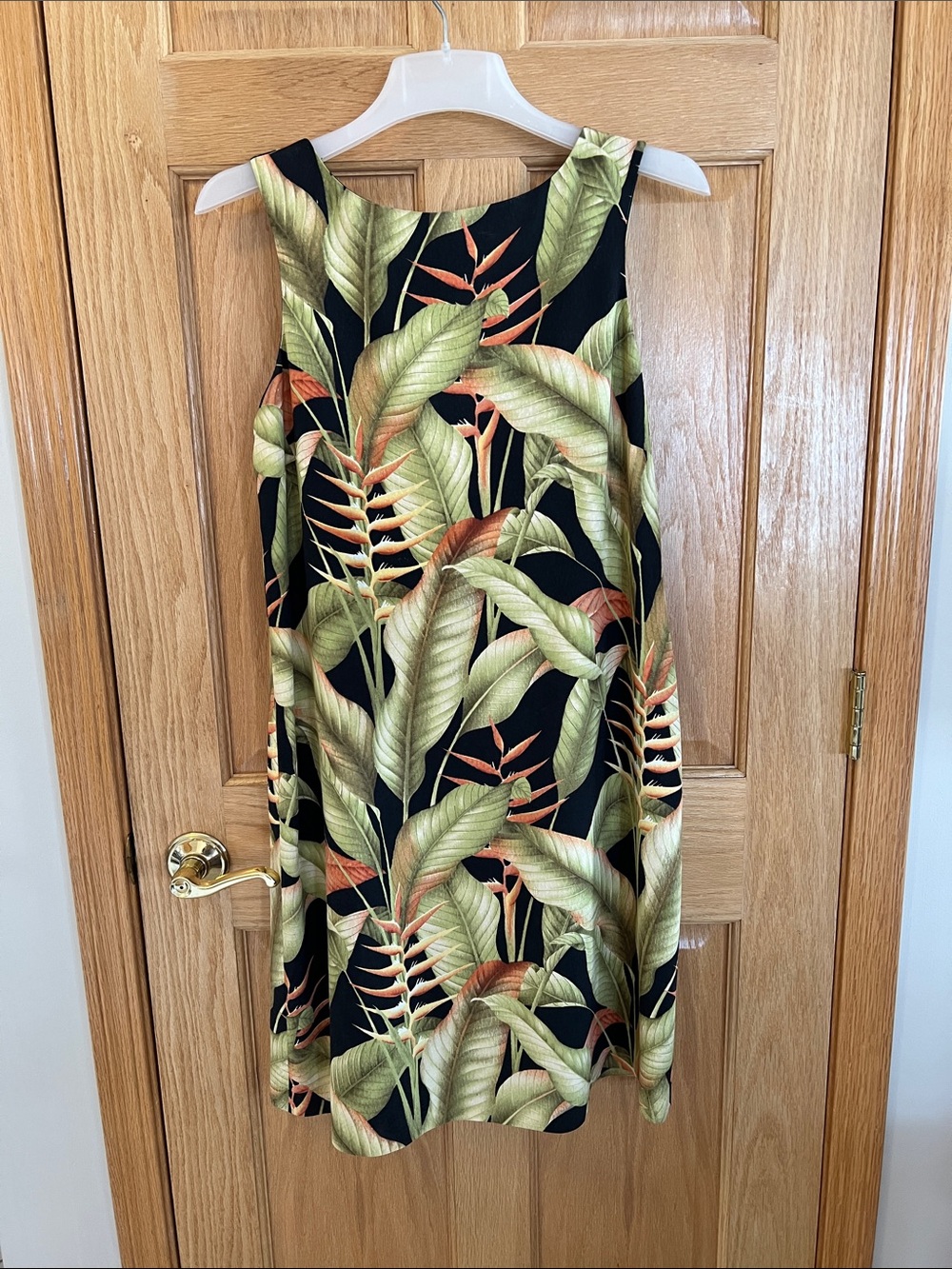 Tommy Bahama - Tropical Leaf Midi Dress with Green and Orange Accents